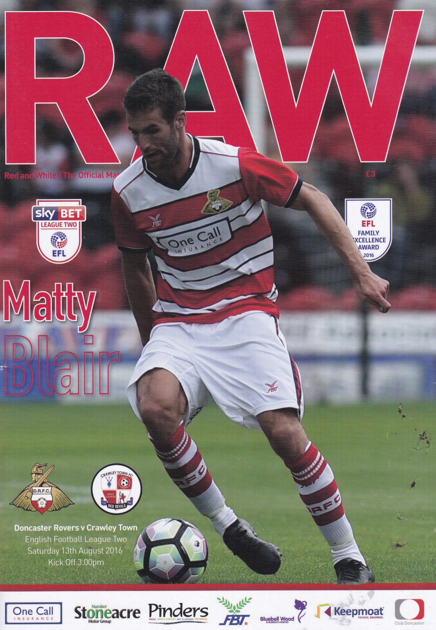 DONCASTER ROVERS v CRAWLEY TOWN 2016/17